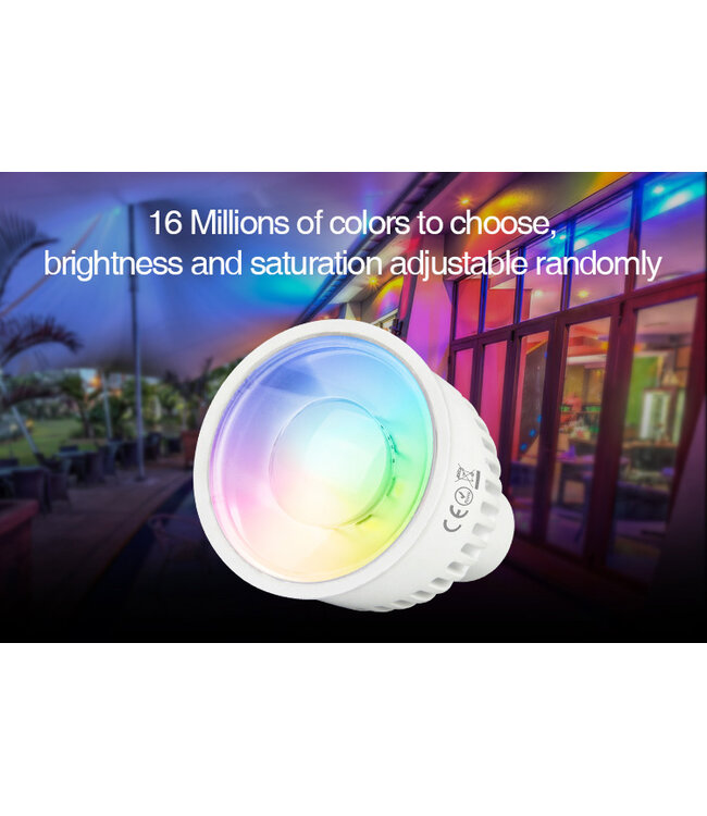MiBoxer Zigbee3.0 GU10 LED Spot 6w RGB + CCT, 2.4Ghz, 550 Lumen, 2 Jaar Garantie  - FUT106ZR