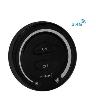 MiBoxer Draai Muurbediening Single Color, 1-Zone, Zwart, 2.4Ghz - FUT087B