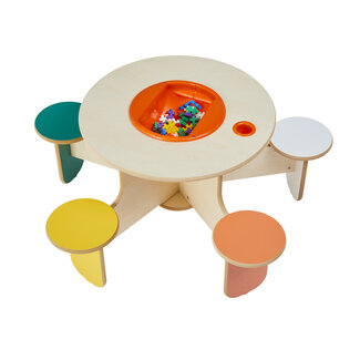 Kidea Kinder Spieltisch mit 5 Stühlen