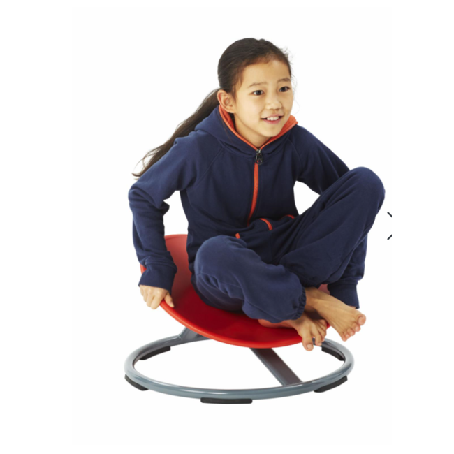 Gonge Karussell sensorischer Drehstuhl Autismus grün und orange