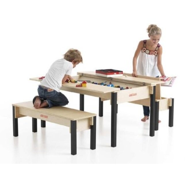 JunkTrunk  Kindertisch mit Bänken - Kindertisch Sitzgruppe für 4-6 Kinder