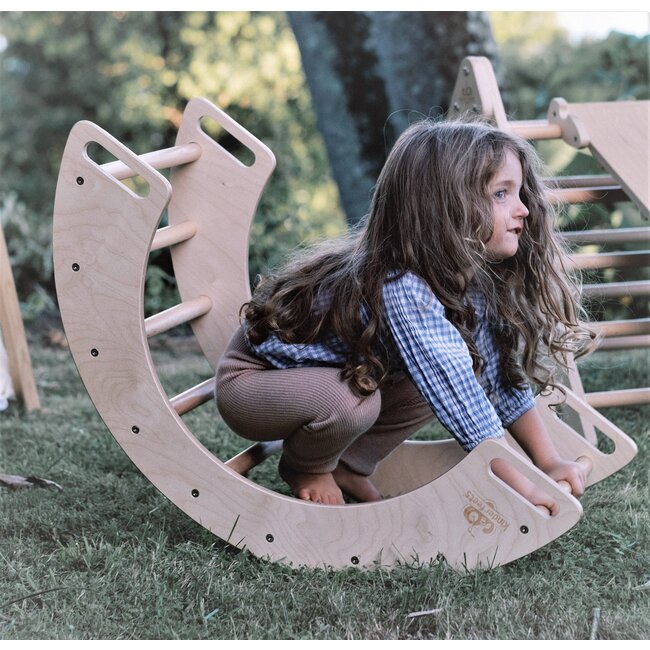 Pikler Bogenwippe Holz Montessori - Kletterbogen Wippe