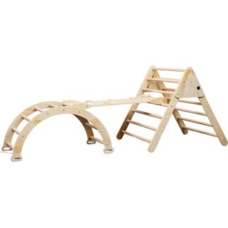 Pikler Pikler Kletterdreieck Set Kinder – 3er Set mit Bogen & Rutschezeug Set