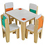 Kidkraft Montessori Sitzgruppe Kindersitzgruppe mit Tisch und 4 Stühlen weiß Holz