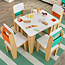 Kidkraft Montessori Sitzgruppe Kindersitzgruppe mit Tisch und 4 Stühlen weiß Holz