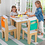 Montessori Sitzgruppe Kindersitzgruppe mit Tisch und 4 Stühlen weiß Holz