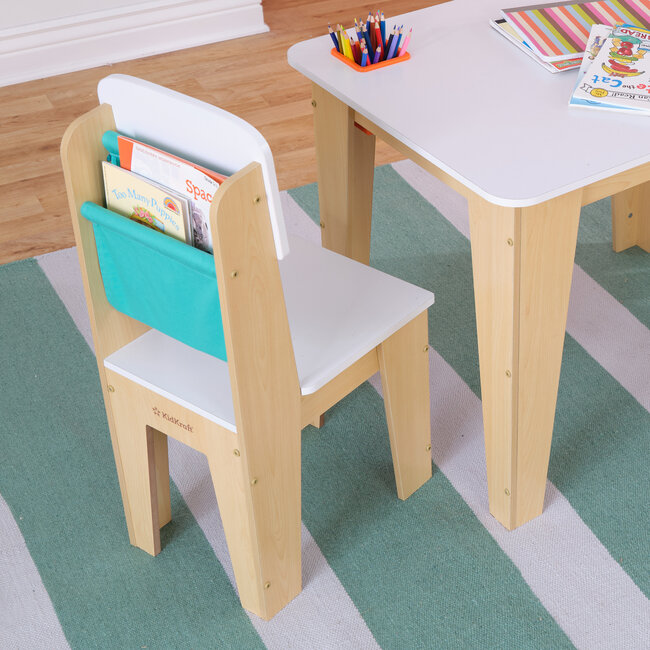 Kidkraft Kinder Zeichentisch mit 2 Stühlen und Stauraum
