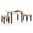 JunkTrunk  Kindertisch und 2 Hocker mit leichtem Farbunterschied