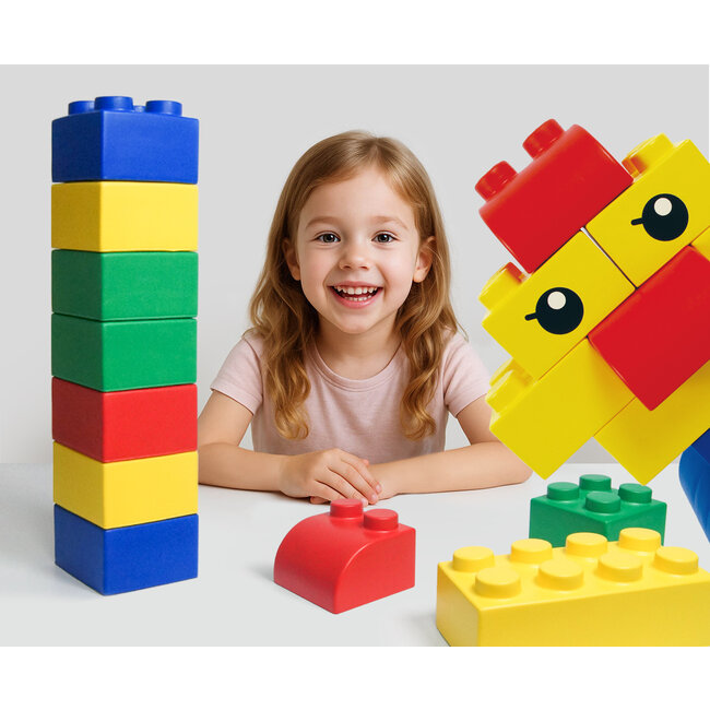 SoftBlocks Gummi Bausteine 84 Stück Großbausteine klassische Farben