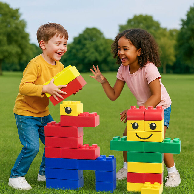 SoftBlocks Gummi Bausteine 84 Stück Großbausteine klassische Farben