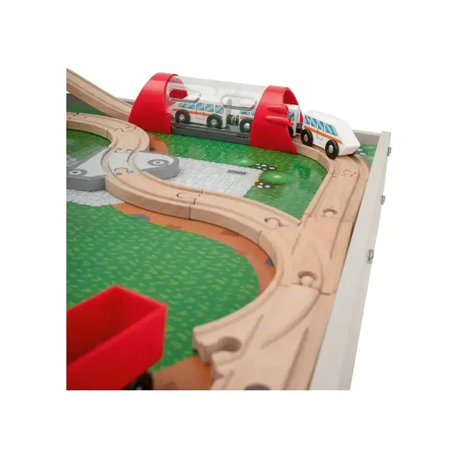 Eisenbahn Spieltisch aus Holz - 100 Teile