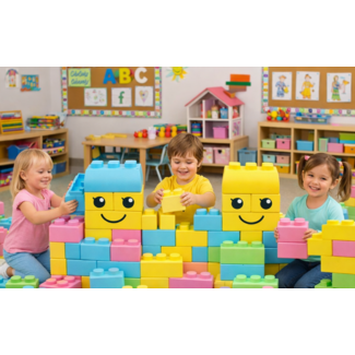 SoftBlocks Riesen Steine Type Lego 84 Stück Pastell
