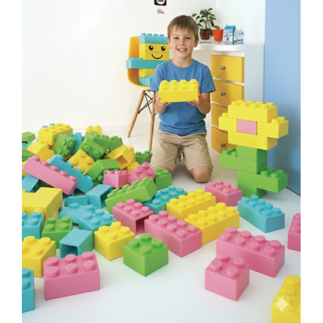 SoftBlocks Riesen Steine Type Lego 84 Stück Pastellfarben Vorteilset