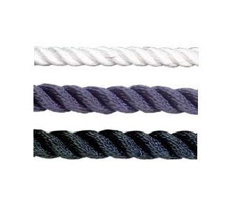 diagonaal Volwassen Voorganger Anker touw 3 strengs wit/blauw/zwart Per meter - Allesmarine.nl