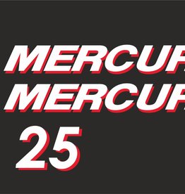 Mercury 25 HP sticker set