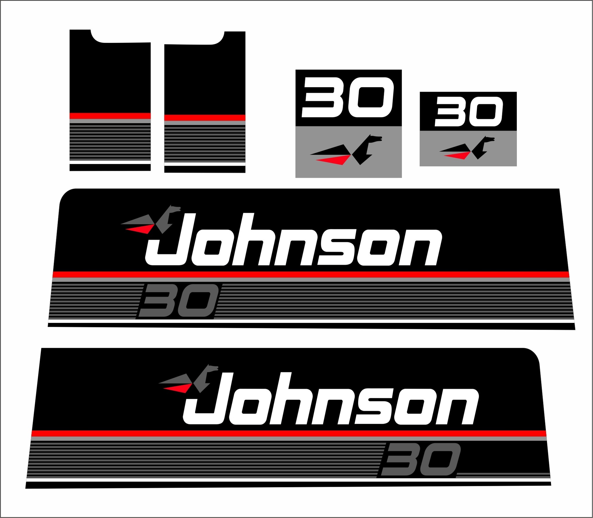 Johnson Evinrude 30 Hp Sticker Set Allesmarine