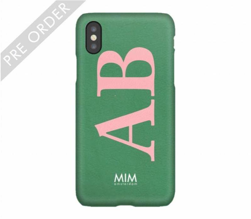 MIM INITIAL CASE (hard case) - groen/roze