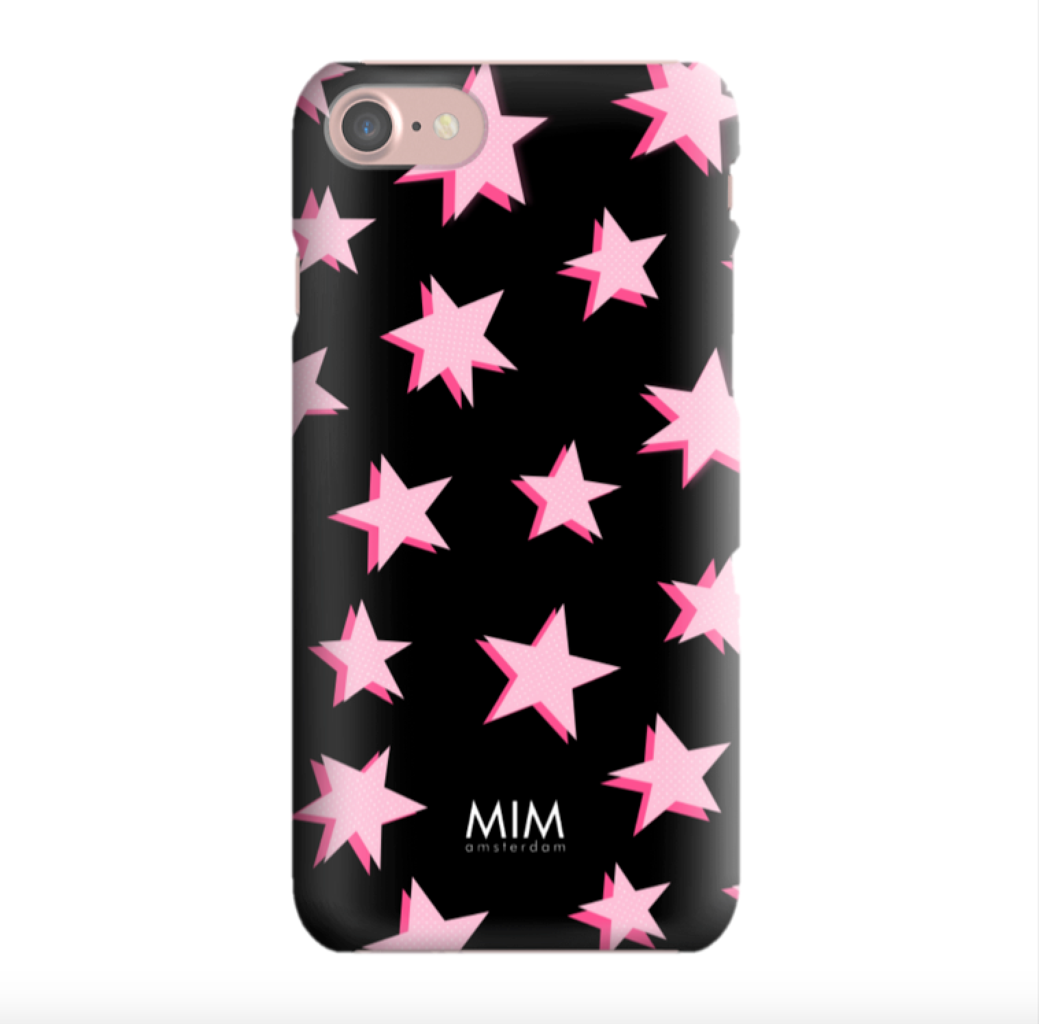 Reclame een andere Neuken Zwart hardcase iPhone hoesje met roze sterren | MIM Amsterdam - MIM  Amsterdam