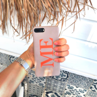 MIM INITIAL CASE (hard case) - taupe/orange