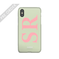 MIM INITIAL CASE (hard case) - mint/pink