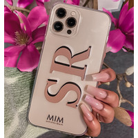 MIM INITIAL GEL CASE (clear case) - taupe/black