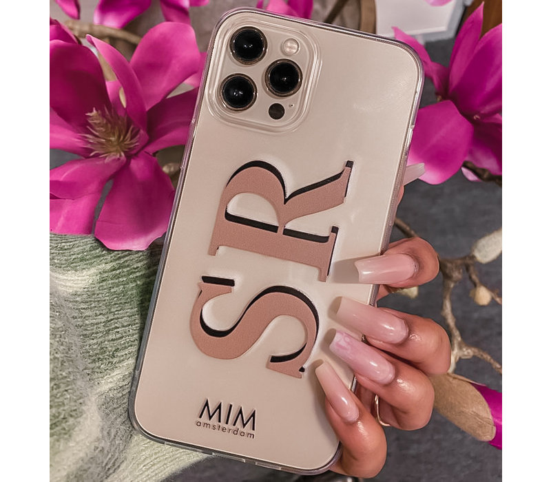 MIM INITIAL GEL CASE (clear case) - taupe/black