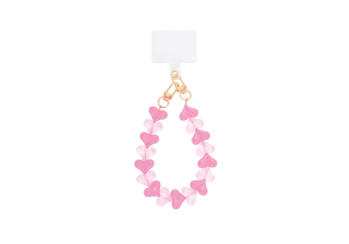 MIM CRYSTAL HEARTS CORD MULTI PINK + PHONECARD