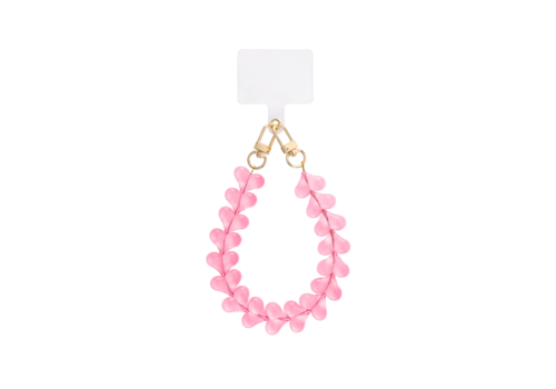 MIM CRYSTAL HEARTS CORD HOT PINK + PHONECARD
