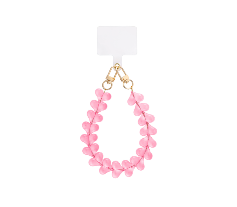 Kristallherzen Kordel Pink + Telefonkarte