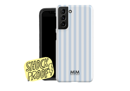 MIM SANTORINI STRIPES BLUE - MIM SAMSUNG 2 LAYER CASE