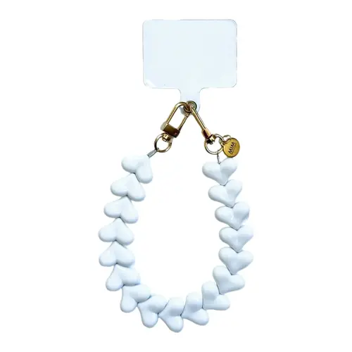 LOVE ME HEART CORD WHITE + PHONECARD 