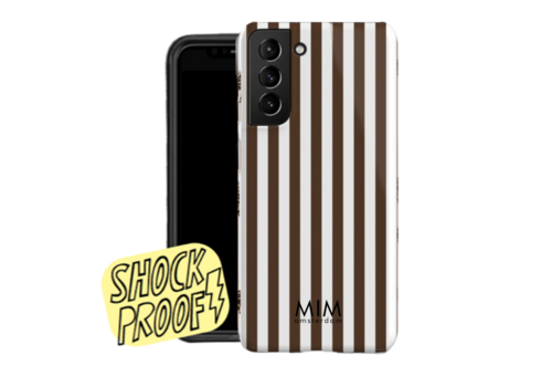 MIM BRAUN GESTREIFT - MIM SAMSUNG 2-LAGIGE HÜLLE