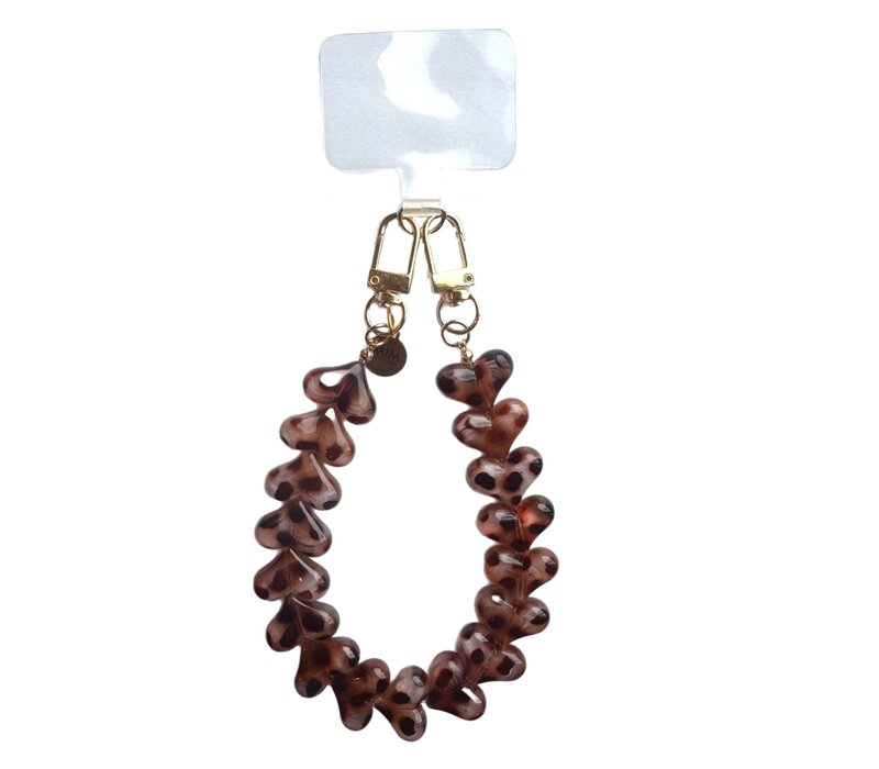 LOVE ME HEART CORD LEOPARD BROWN + PHONECARD