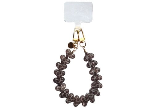 MIM LOVE ME HEART CORD LEOPARD GREY + PHONECARD