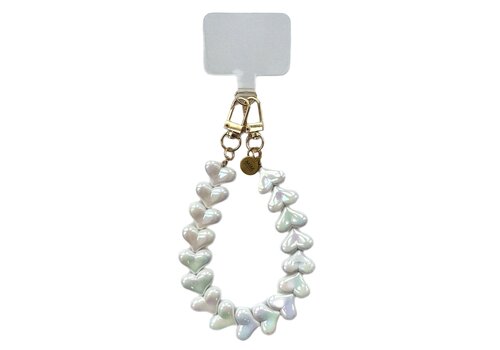 MIM LOVE ME HEART CORD METALLIC WHITE + PHONECARD