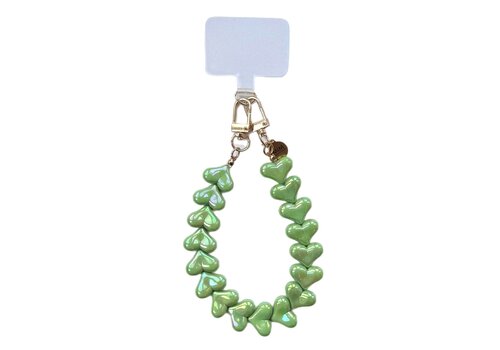 MIM LOVE ME HEART CORD METALLIC GREEN + PHONECARD