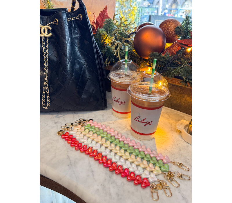 LOVE ME HEART CORD METALLIC GREEN + PHONECARD