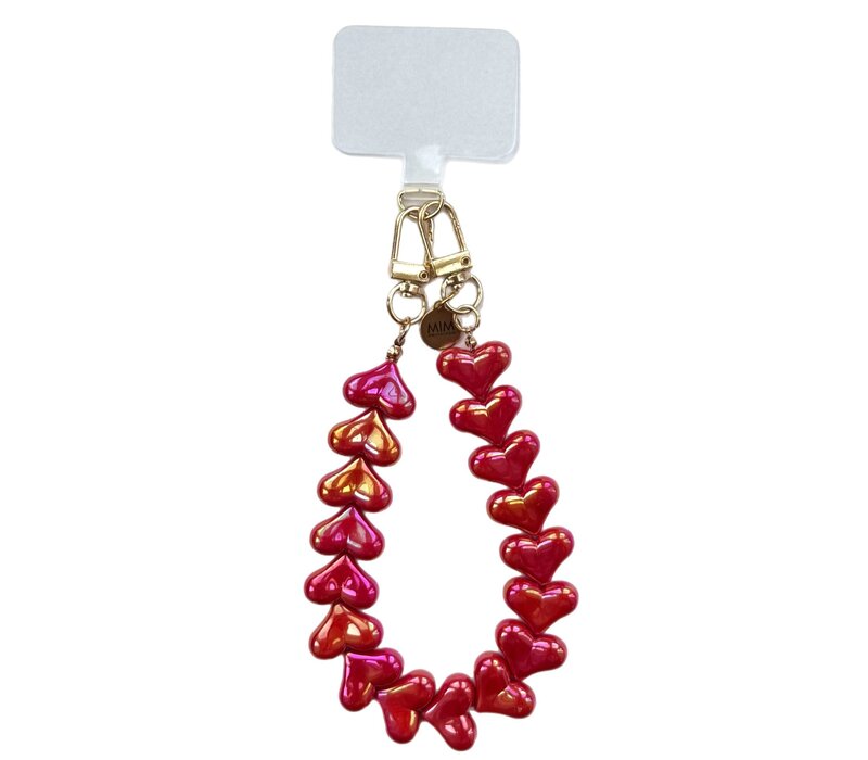 LLOVE ME HEART CORD METALLIC PINK + PHONECARD