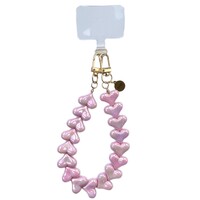 LOVE ME HEART CORD METALLIC PINK + PHONECARD