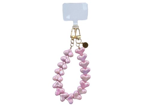 MIM LOVE ME HEART CORD METALLIC PINK + PHONECARD