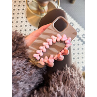 LOVE ME HEART CORD METALLIC PINK + PHONECARD