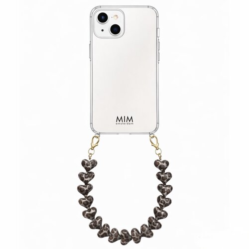 ATTACHED LOVER GRAY LEOPARD - CASE WITH CORD (shockproof) 