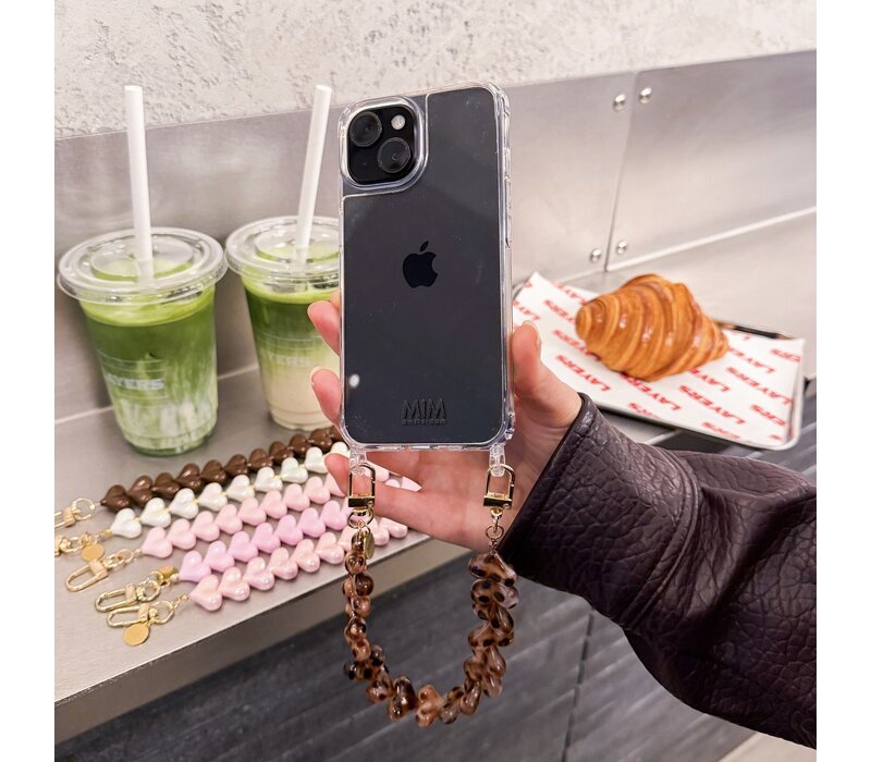 ATTACHED LOVER BROWN LEOPARD - CASE WITH CORD (shockproof)