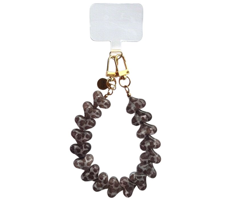 LOVE ME HEART CORD LEOPARD GREY + PHONECARD   - Copy - Copy - Copy