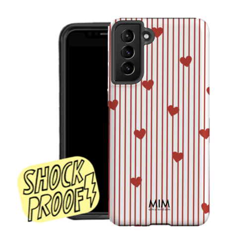 AMOUR STRIPES RED - MIM SAMSUNG 2-LAGIGE HÜLLE 