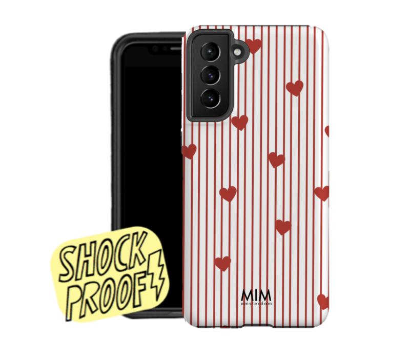 AMOUR STRIPES RED - MIM SAMSUNG 2-LAGIGE HÜLLE