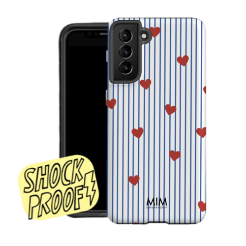 AMOUR STRIPES BLUE - MIM SAMSUNG 2 LAYER CASE 