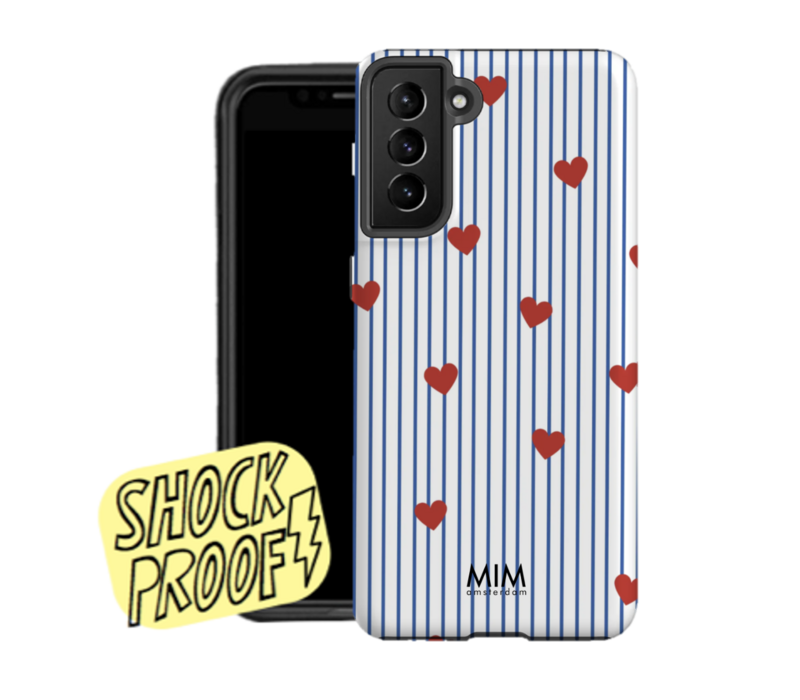AMOUR STRIPES BLAU - MIM SAMSUNG 2-LAGIGE HÜLLE