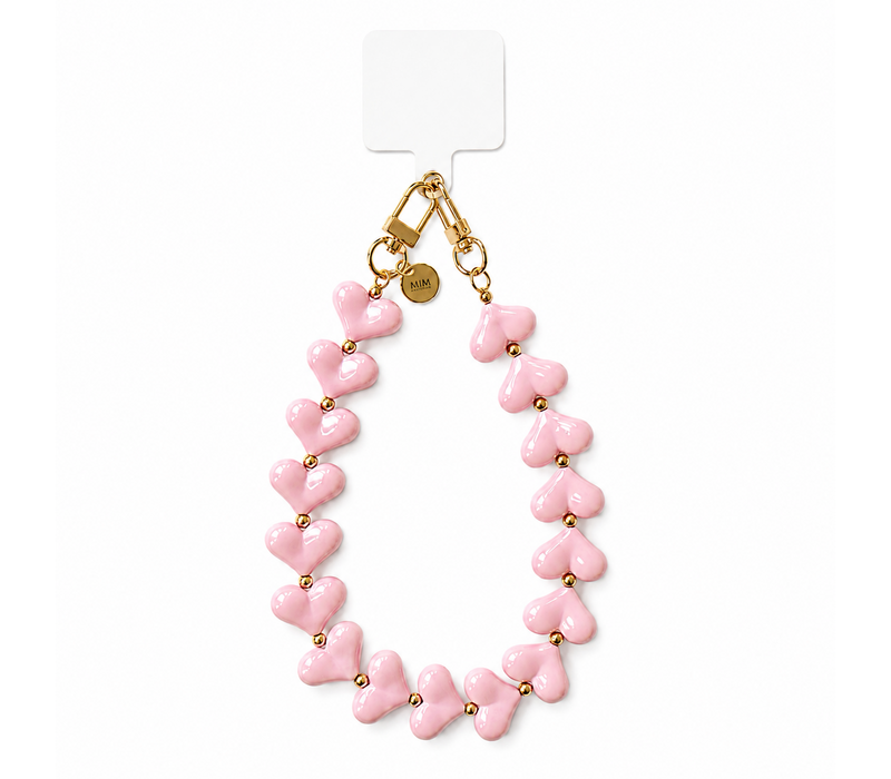 LOVE ME HEART CORD PINK GOLD + PHONECARD