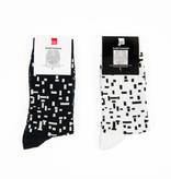 Socks Mondriaan black & white set of two